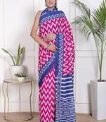 Floral printed  cotton ethnic saree for woman