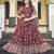 Women brown printed cotton blend anarkali dress