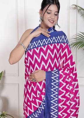 Floral printed cotton ethnic saree for woman 3