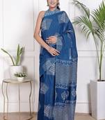 Floral printed  cotton ethnic saree for woman