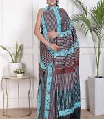 Floral printed  cotton ethnic saree for woman