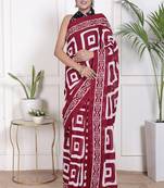 Floral printed  cotton ethnic saree for woman
