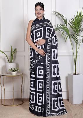 Floral printed  cotton ethnic saree for woman 1