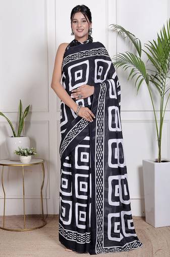 Floral printed pure cotton ethnic saree for woman