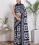 Floral printed  cotton ethnic saree for woman