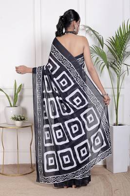 Floral printed  cotton ethnic saree for woman 2