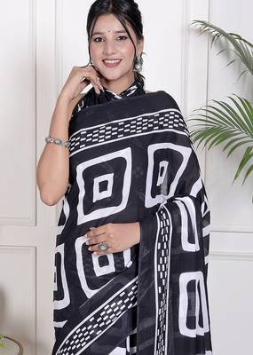 Floral printed  cotton ethnic saree for woman 3