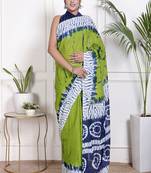 Tie diy printed  cotton ethnic saree for woman