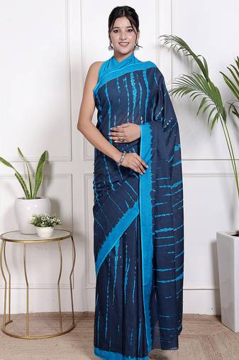 Tie die printed pure cotton ethnic saree for woman