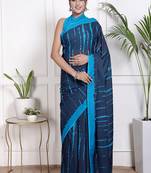 Tie die printed  cotton ethnic saree for woman
