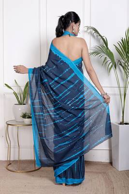 Tie die printed cotton ethnic saree for woman 2