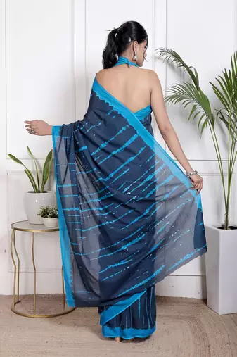 Tie die printed  cotton ethnic saree for woman