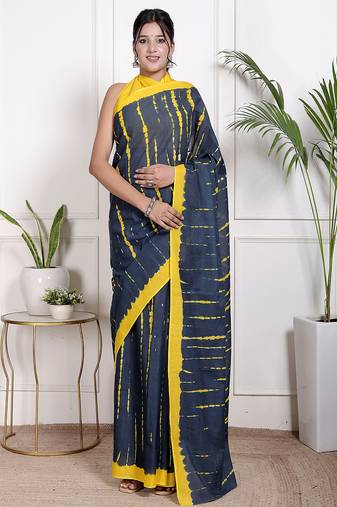 Tie diy printed pure cotton ethnic saree for woman