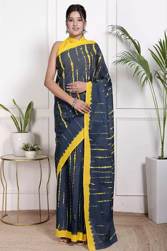 Tie diy printed pure cotton ethnic saree for woman