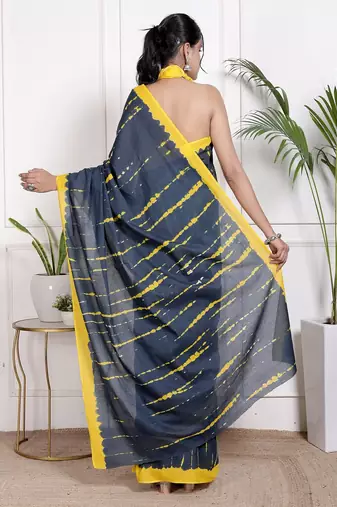 Tie diy printed  cotton ethnic saree for woman