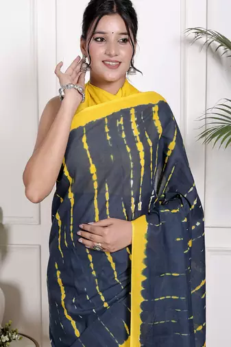 Tie diy printed  cotton ethnic saree for woman