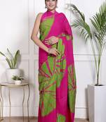 Tie die printed  cotton ethnic saree for woman