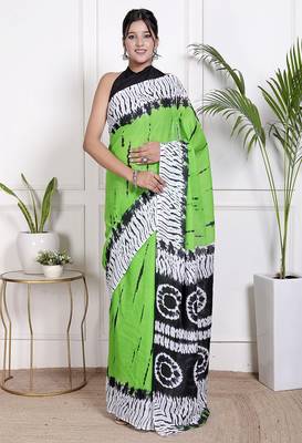 Tie die printed  cotton ethnic saree for woman 1