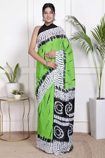 Tie die printed pure cotton ethnic saree for woman