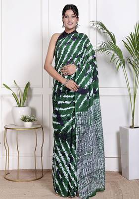 Tie die printed  cotton ethnic saree for woman 1