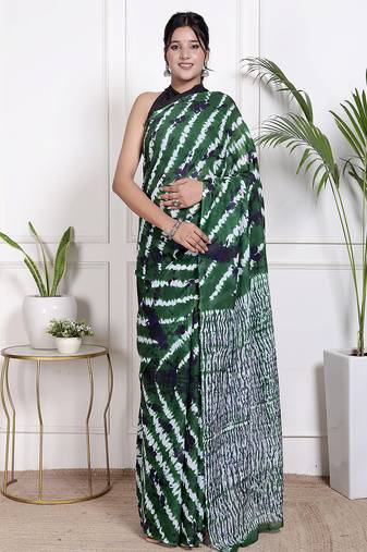 Tie die printed pure cotton ethnic saree for woman