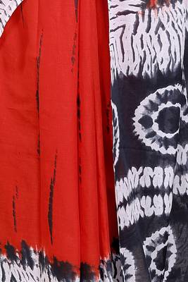 Tie die printed cotton ethnic saree for woman 4