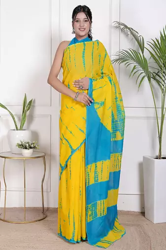 Tie die printed pure cotton ethnic saree for woman