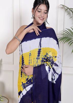 Tie die printed  cotton ethnic saree for woman 3