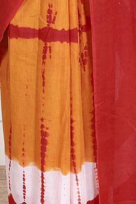 Tie die printed cotton ethnic saree for woman 4