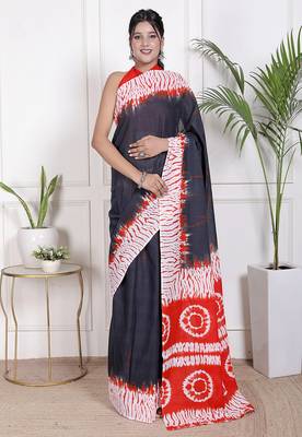 Tie die printed  cotton ethnic saree for woman 1