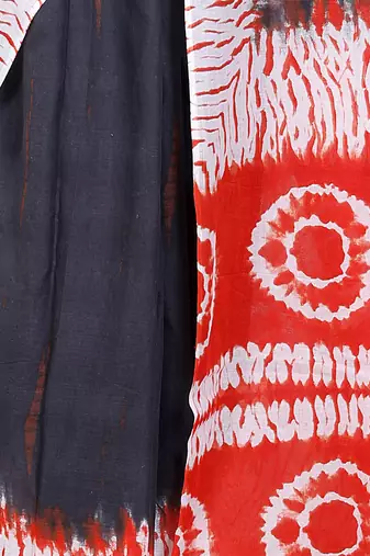 Tie die printed  cotton ethnic saree for woman