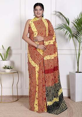 Tie diy printed  cotton ethnic saree for woman 1