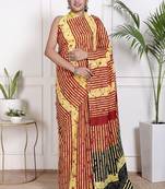 Tie diy printed  cotton ethnic saree for woman