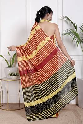 Tie diy printed  cotton ethnic saree for woman 2