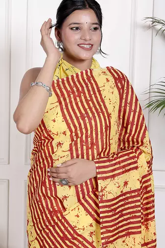 Tie diy printed  cotton ethnic saree for woman