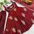 Maroon Fendy Silk Flared Gown Sharara Set with Sequence Embroidery & Dupatta