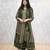 Dark green cotton printed printed anarkali