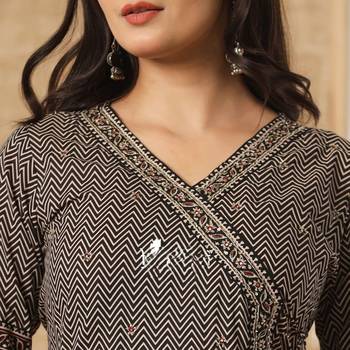Black cotton printed printed anarkali 3