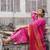 Light hot pink cotton silk embroidered kurta pant with duptta