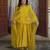 Yellow silk embroidered kurta pant with duptta
