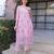 Light pink embroidered cotton kurta set