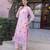 Light pink embroidered cotton kurta set