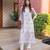 Off white embroidered cotton kurta set