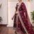 Maroon embroidery sequence full stitched gown
