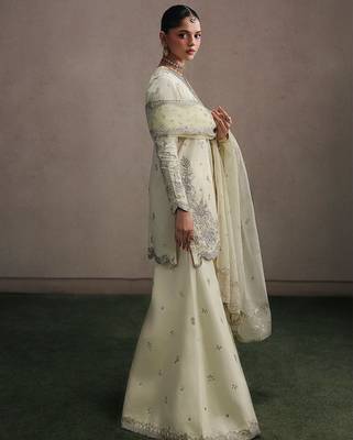 off white crepe embroidered sequin sharara set 2