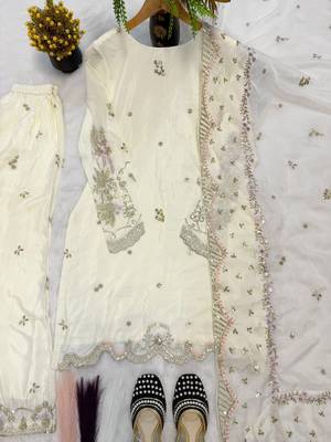 off white crepe embroidered sequin sharara set 4