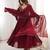 Maroon embroidery bids full stitched anarkali suit