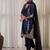 Navy blue embroidery moti full stitched farshi salwar