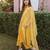 Yellow embroidered cotton straight suit set