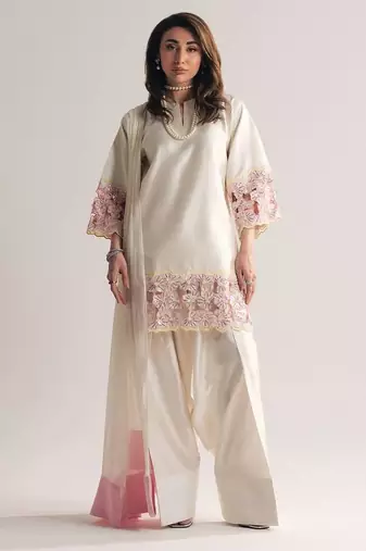 white embroidered moti hand crepe farshi salwar set